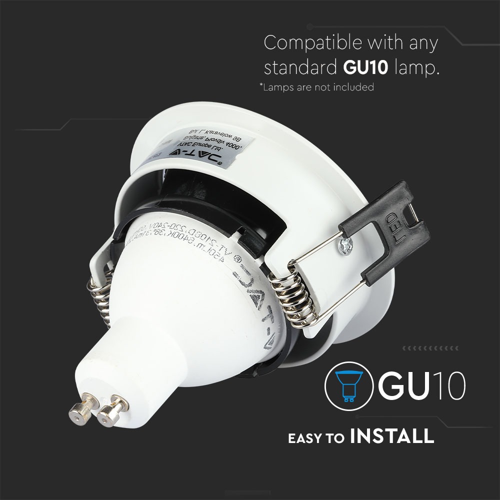 GU10 Fitting Bianco, Black Rotonda img 1