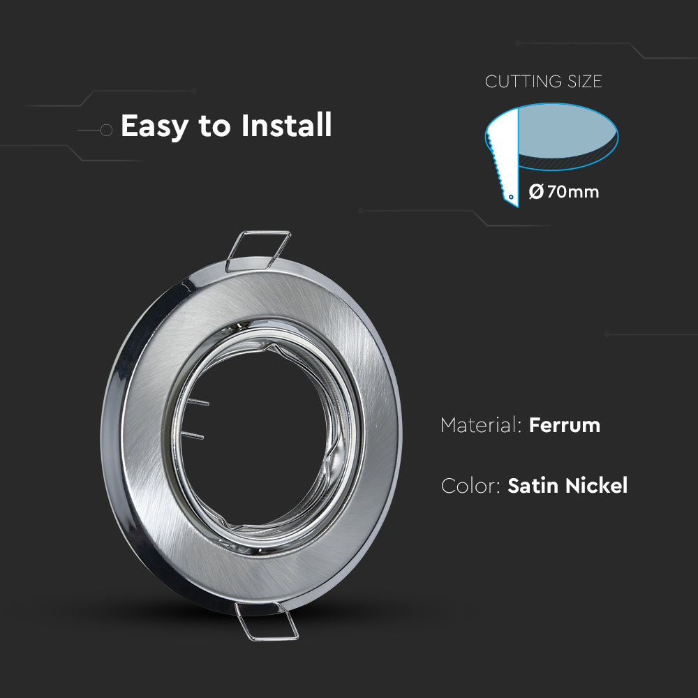 GU10 Rotonda Spotlight Fitting Satin Nickle 2 pcs/box img 1