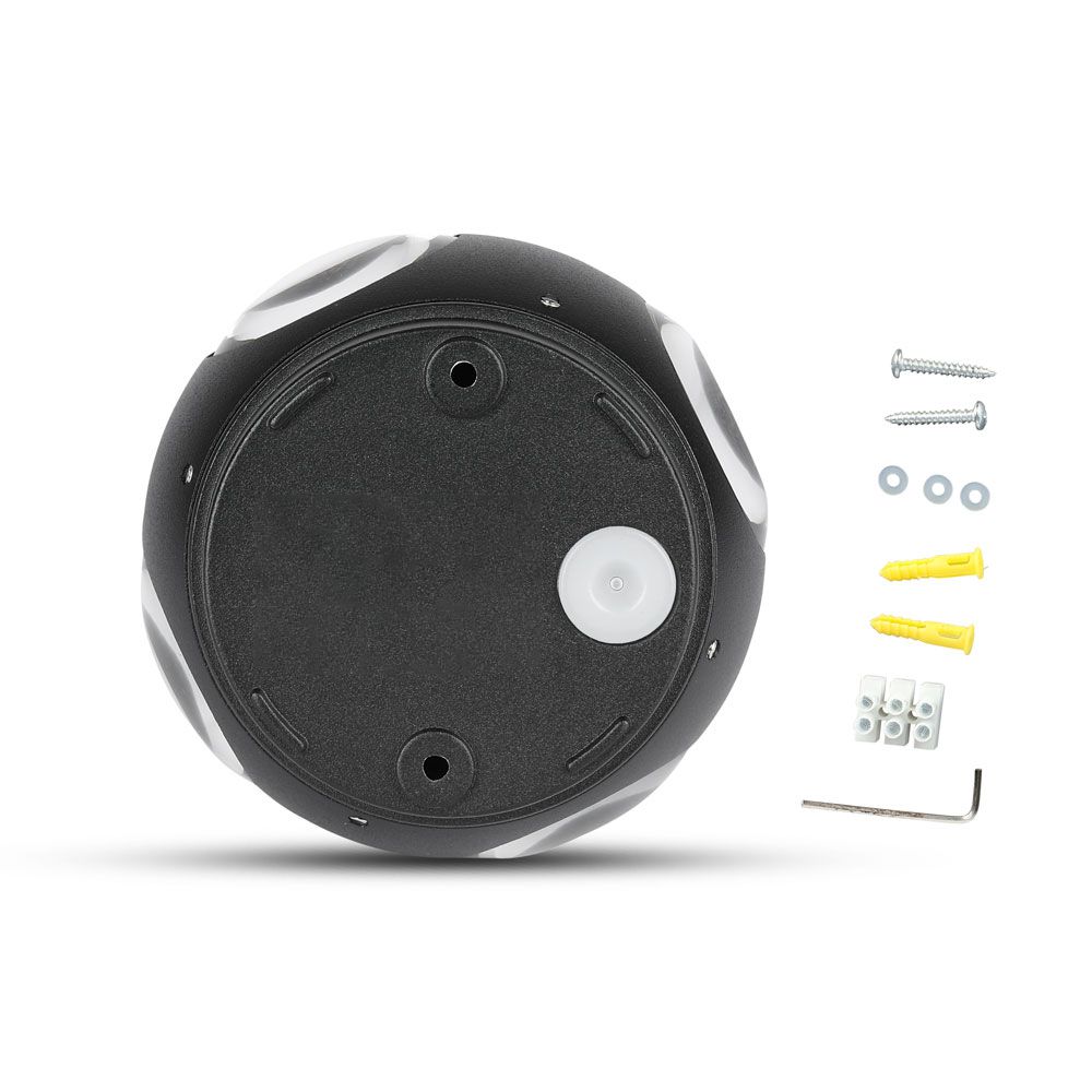 4W LED Wall Light Black Body Round 4000K IP65 img 2
