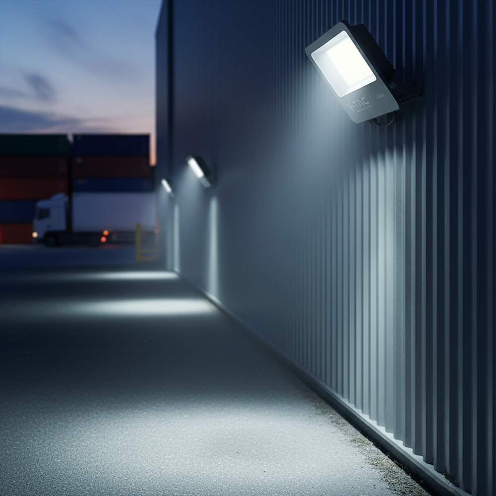 100W LED Floodlight CREE CHIP Black Body Grey Glass 4000K 135LM/W