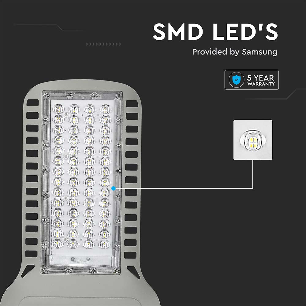 LED Street Light SAMSUNG CHIP 5 Years Warranty - 100W SLIM 4000K 135LM/W img 1
