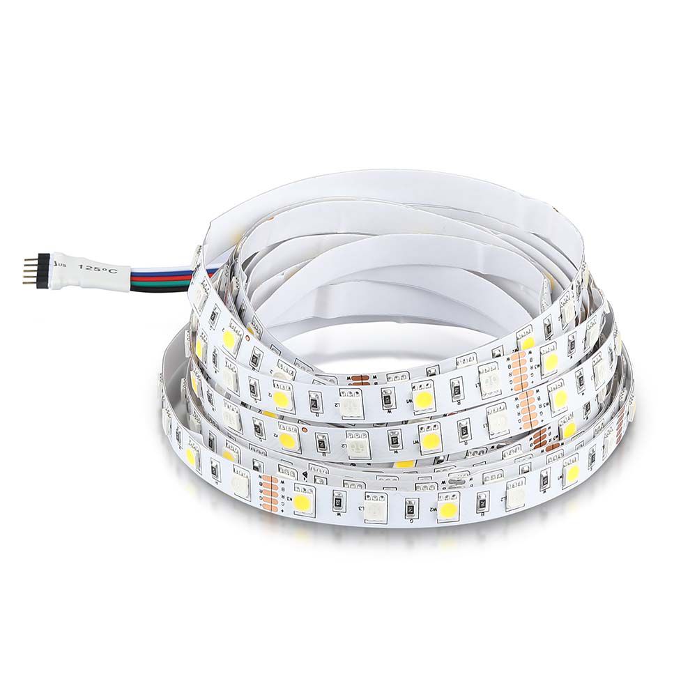 LED Strip 5050 - 60 LEDs 12V IP20 RGB + 3000K img 1