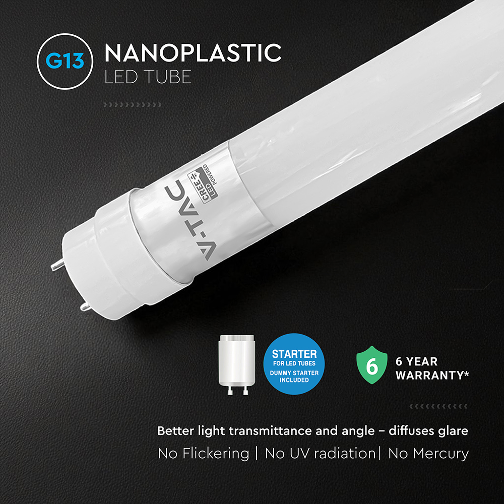 LED Tube CREE CHIP - 60cm 7W G13 Nano Plastic 6500K High Lumen