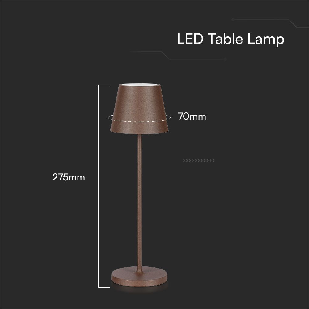1.5W LED Table Lamp 3000K IP54 Sand Corten Body