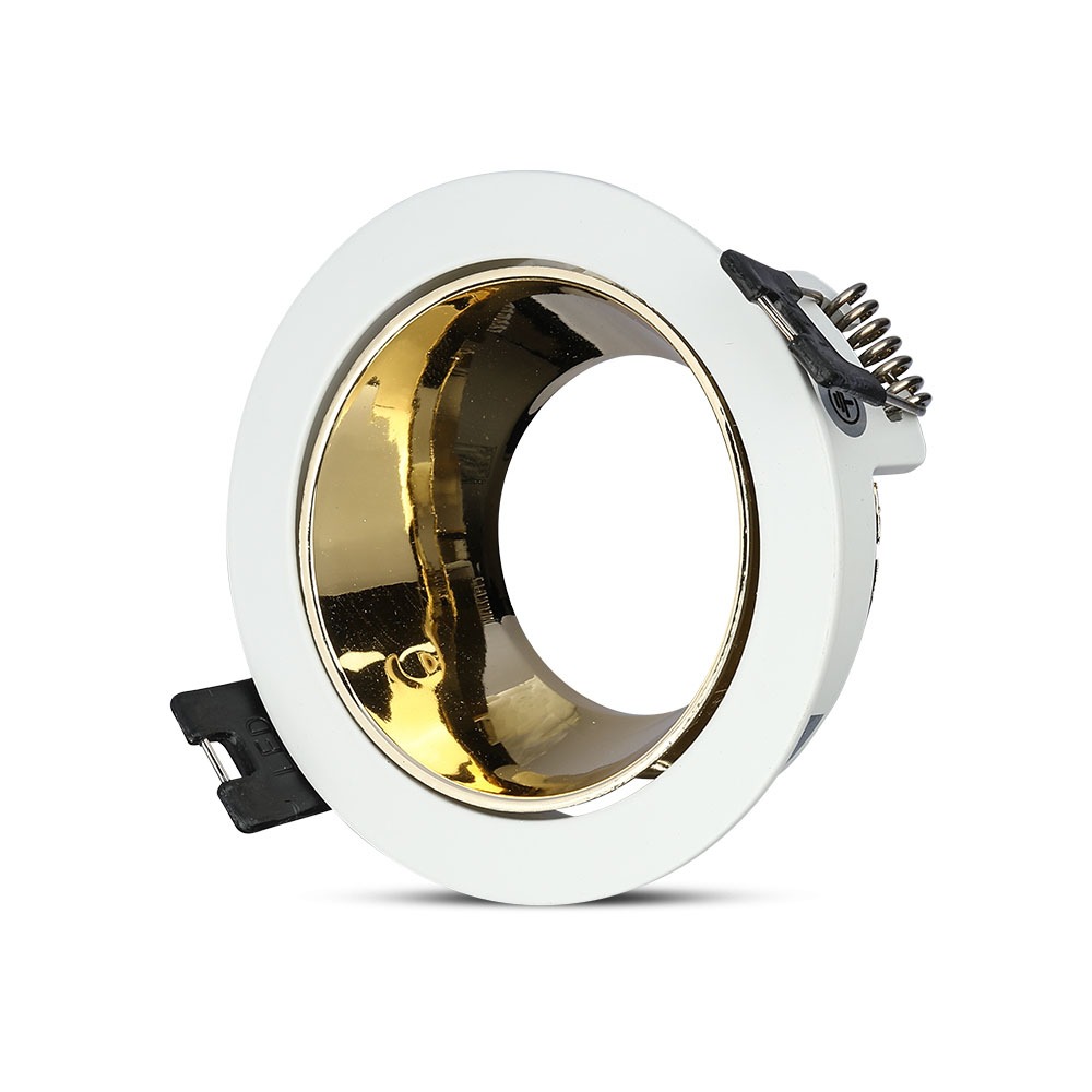 GU10 Fitting Bianco, Gold Rotonda