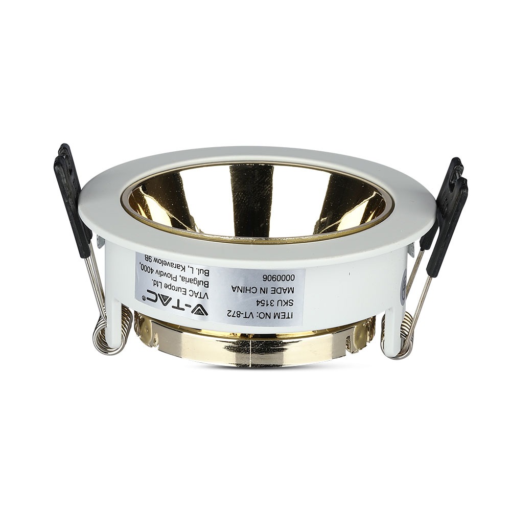 GU10 Fitting Bianco, Gold Rotonda img 1