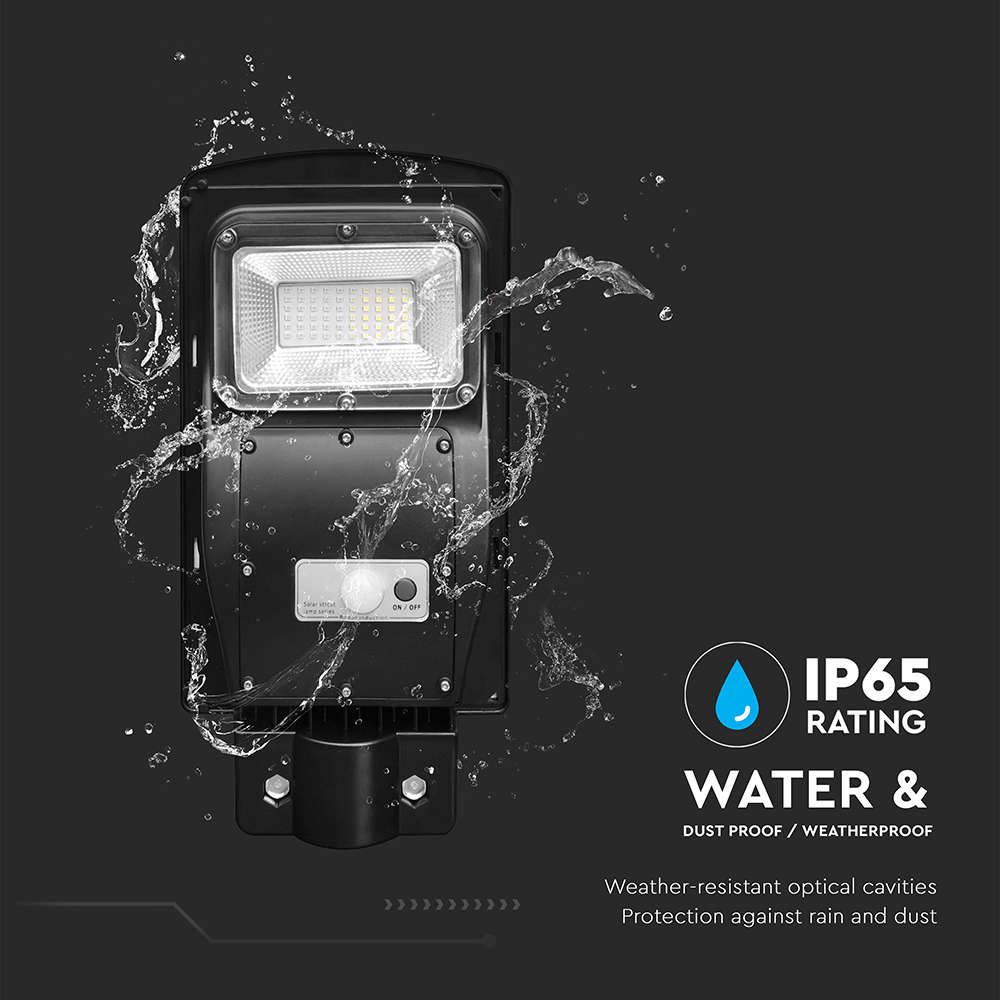 6W LED Plastic Solar Street Light 6000K Black Body img 3