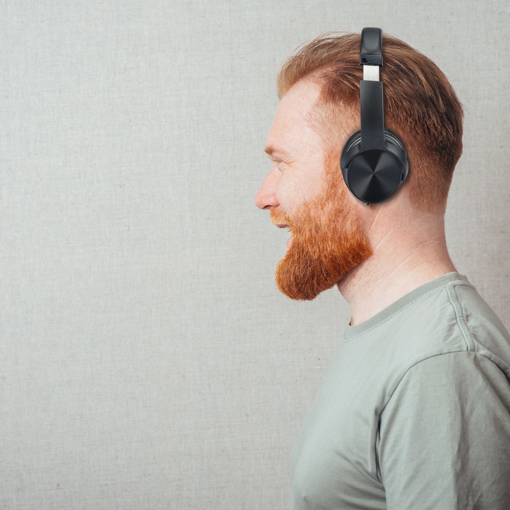 Bluetooth Wireless Cuffie Rotabli Head 500mAh Nere W/BAG