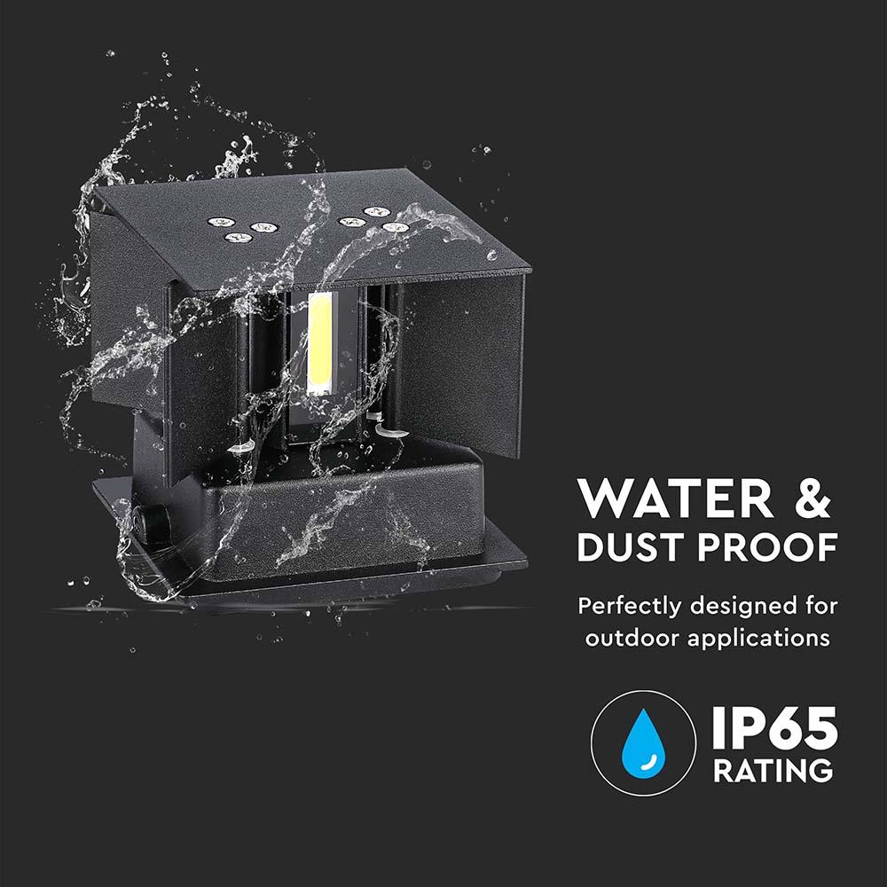5W Wall Lamp With Bridglux Chip Black Body Square IP65 4000K img 2
