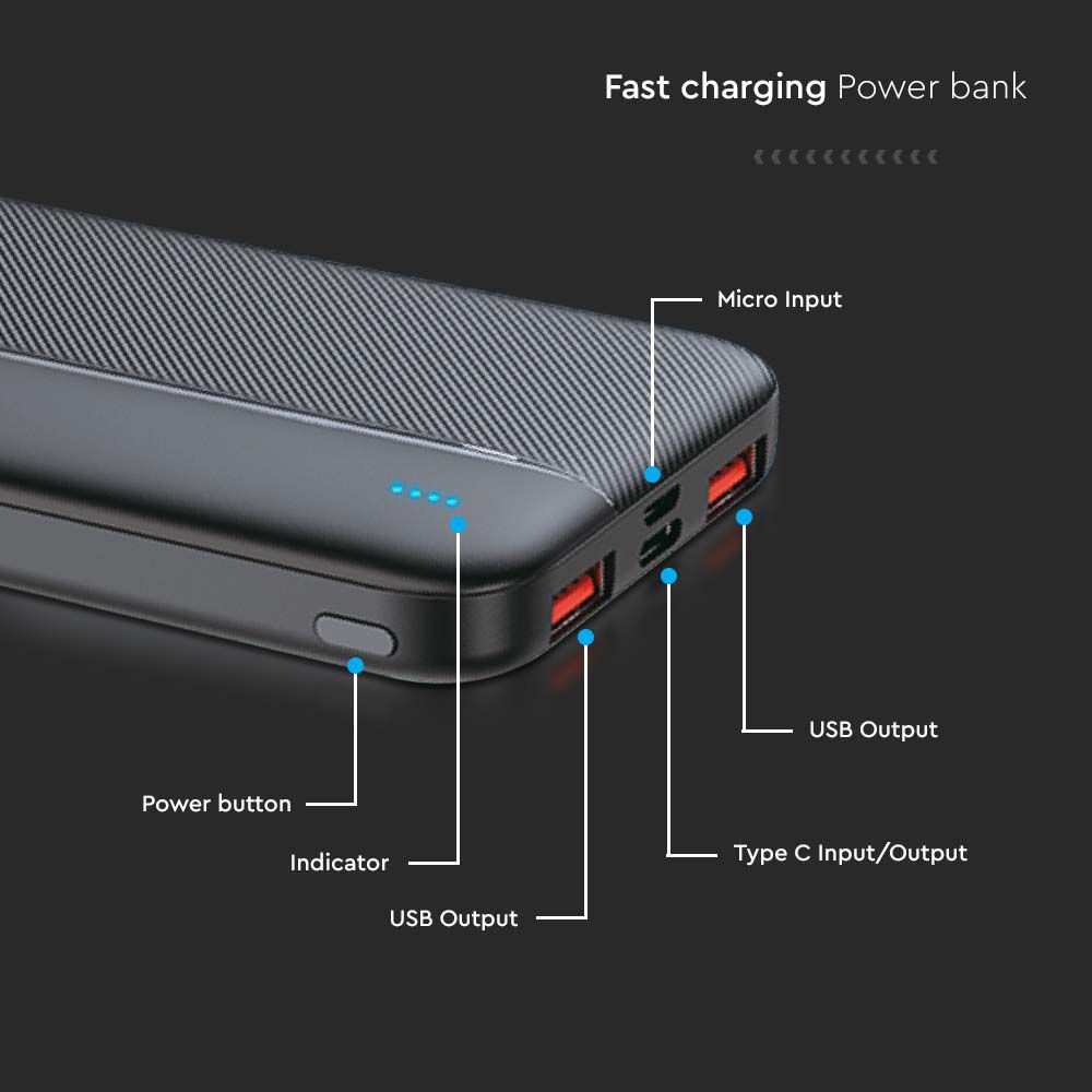 Power Bank 10.000 mAh Colore Nero
