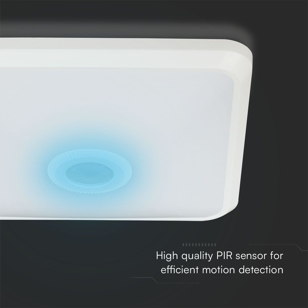 12W LED PIR Sensor Lamp SAMSUNG CHIP 3IN1 Square White Body img 3