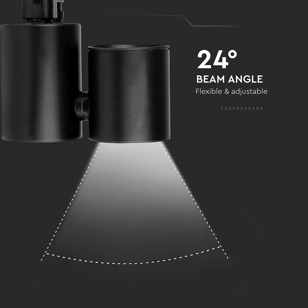 15W Proiettore a pista LED Corpo Nero Bianco img 2