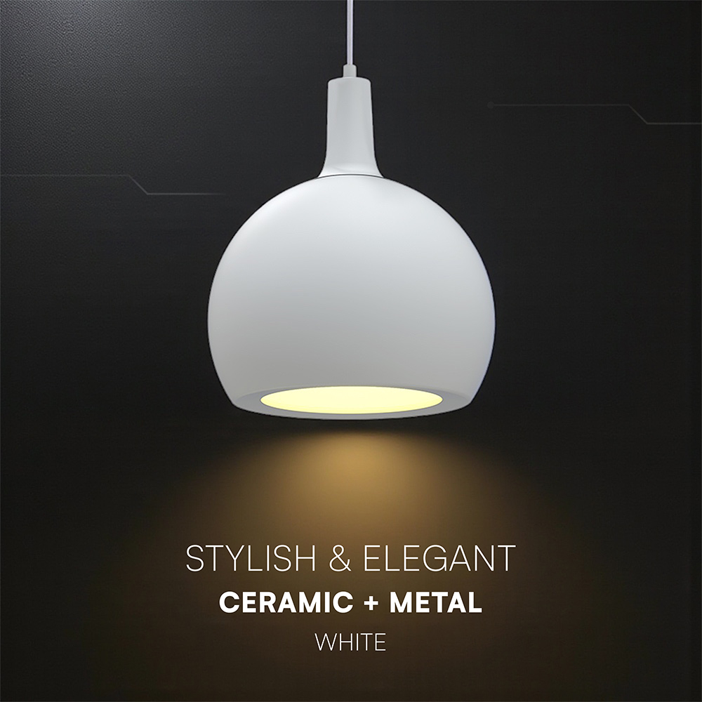 E27 Decorative Hanging Lamp (D280*H218mm) White Body img 1