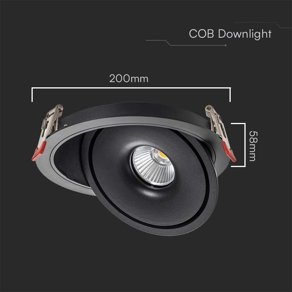 30W LED COB Downlight 3IN1 Black Body