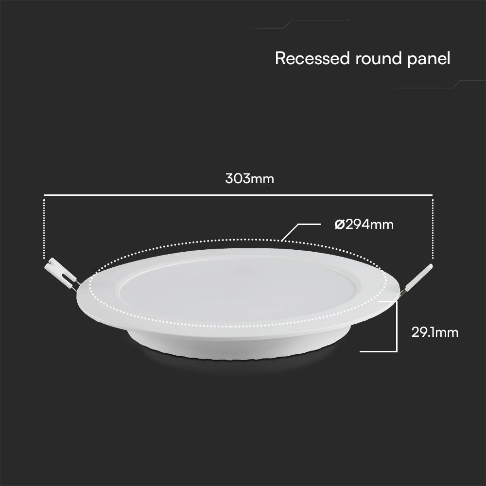 24W LED SAMSUNG CHIP Backlit Panel Recessed - Round 4000K