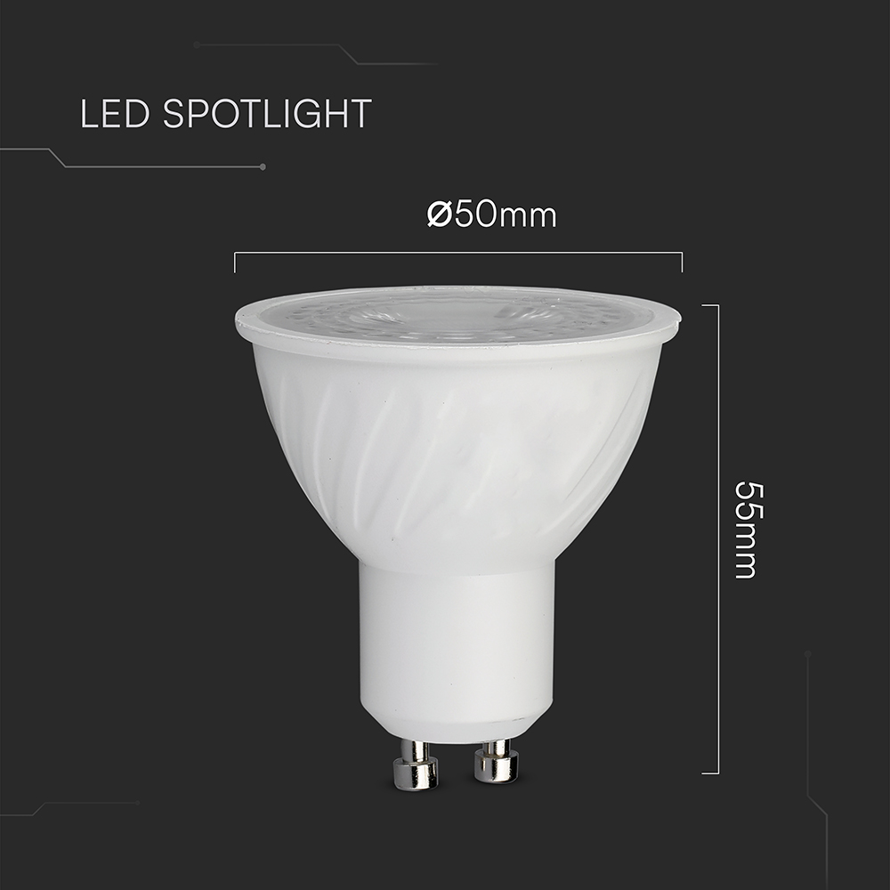 LED Spotlight - CREE CHIP 6W GU10 Plastic Dimmable 38° 3000K
