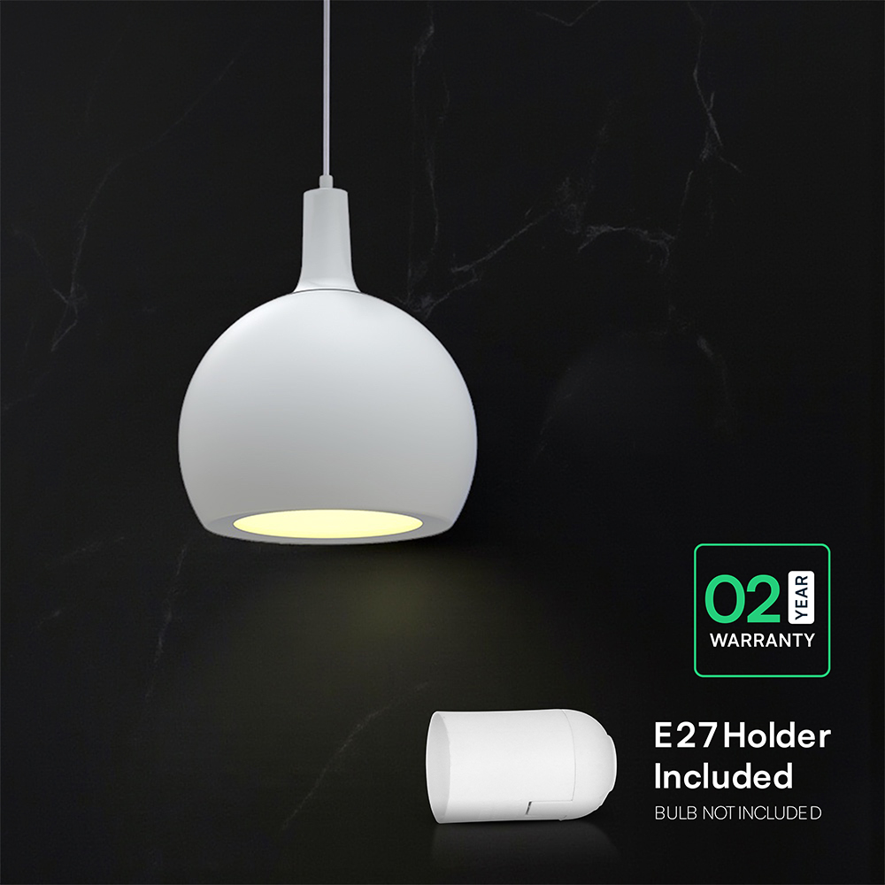 E27 Decorative Hanging Lamp (D280*H218mm) White Body img 2