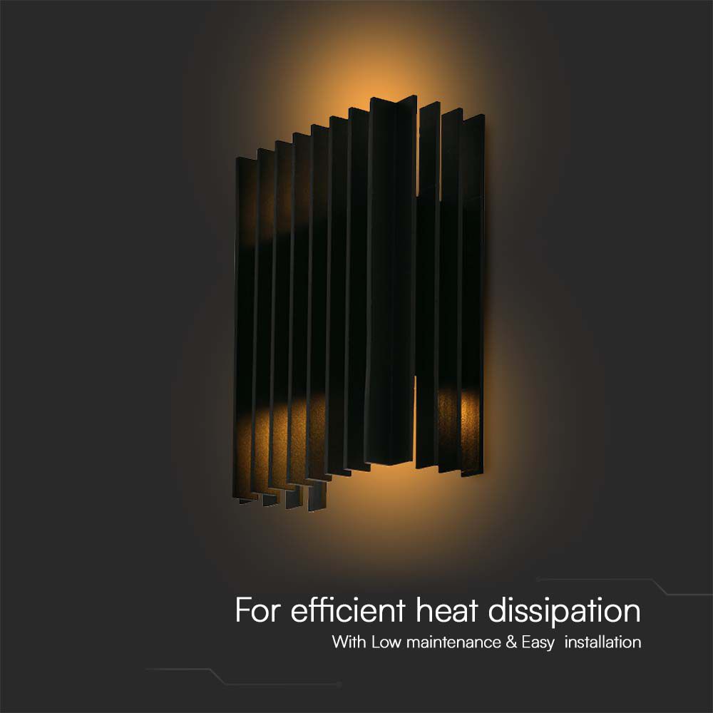 2*6W LED Outdoor Wall Light (W141*D65*H200mm) 3000K Black Body IP65