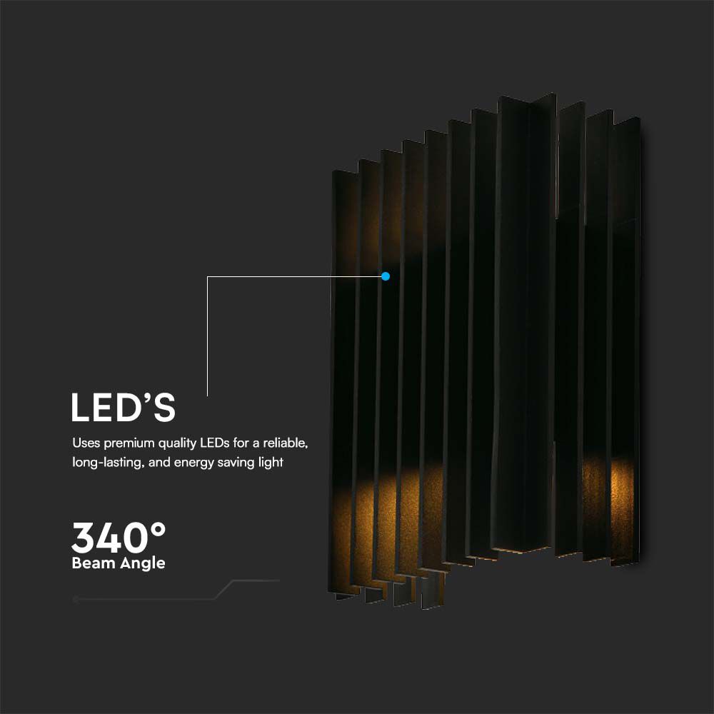 2*6W LED Outdoor Wall Light (W141*D65*H200mm) 3000K Black Body IP65 img 1
