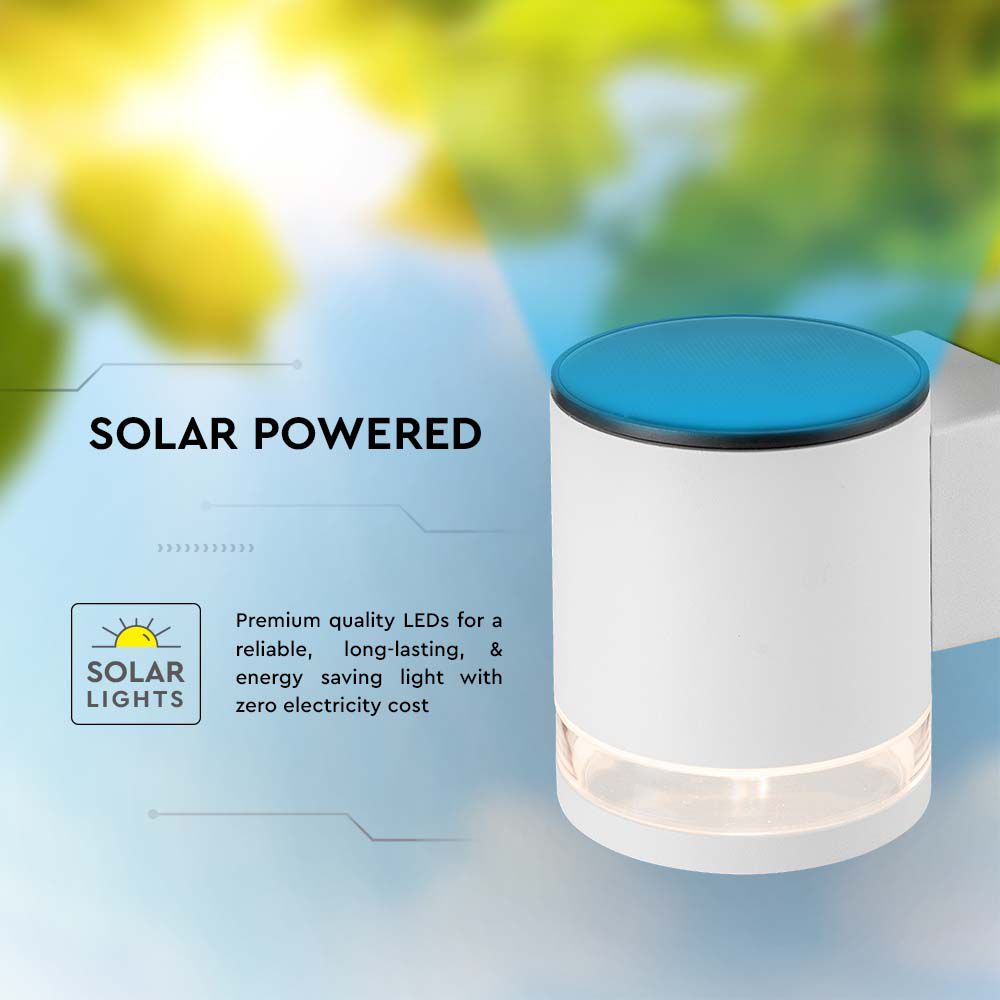 Lampada LED da Giardino Cilindrica con Pannello solare 1W Corpo Bianco 121X90X112.5mm  img 2