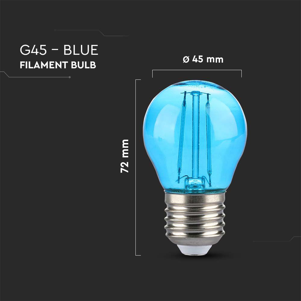 LED - 2W Filament E27 G45 Blue