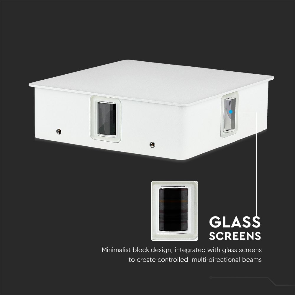4W LED Wall Light White Square 4000K IP65 img 1