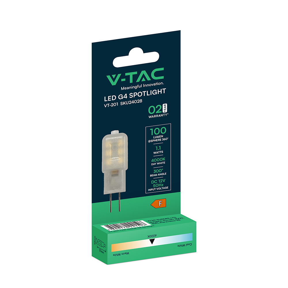 LED Spotlight Plastic 1.1W G4 4000K