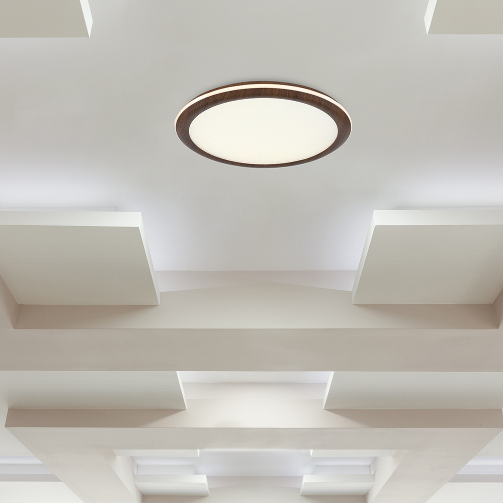 36W LED Decorative Ceiling Lamp (f410*30mm) CCT3IN1 Wooden With 2.4G RF Control