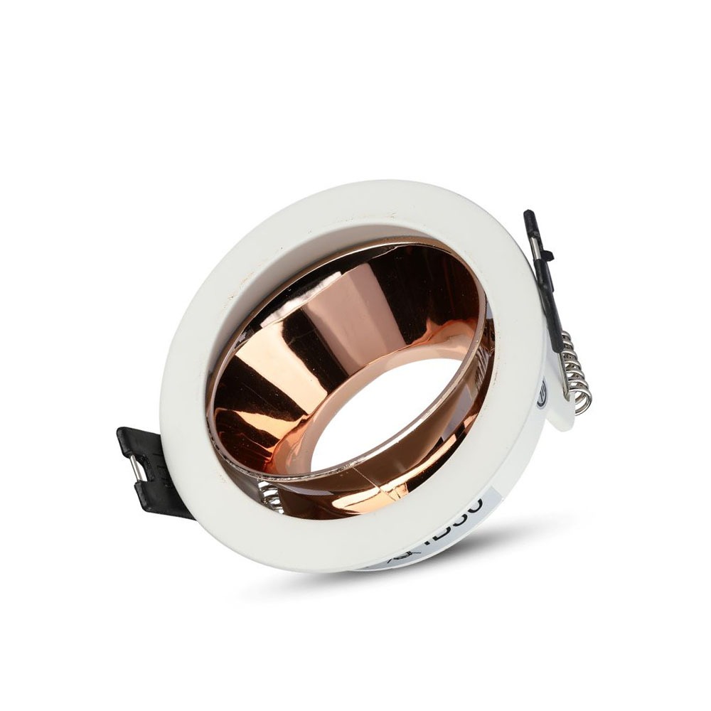 GU10 Fitting Bianco, Rose Gold Rotonda