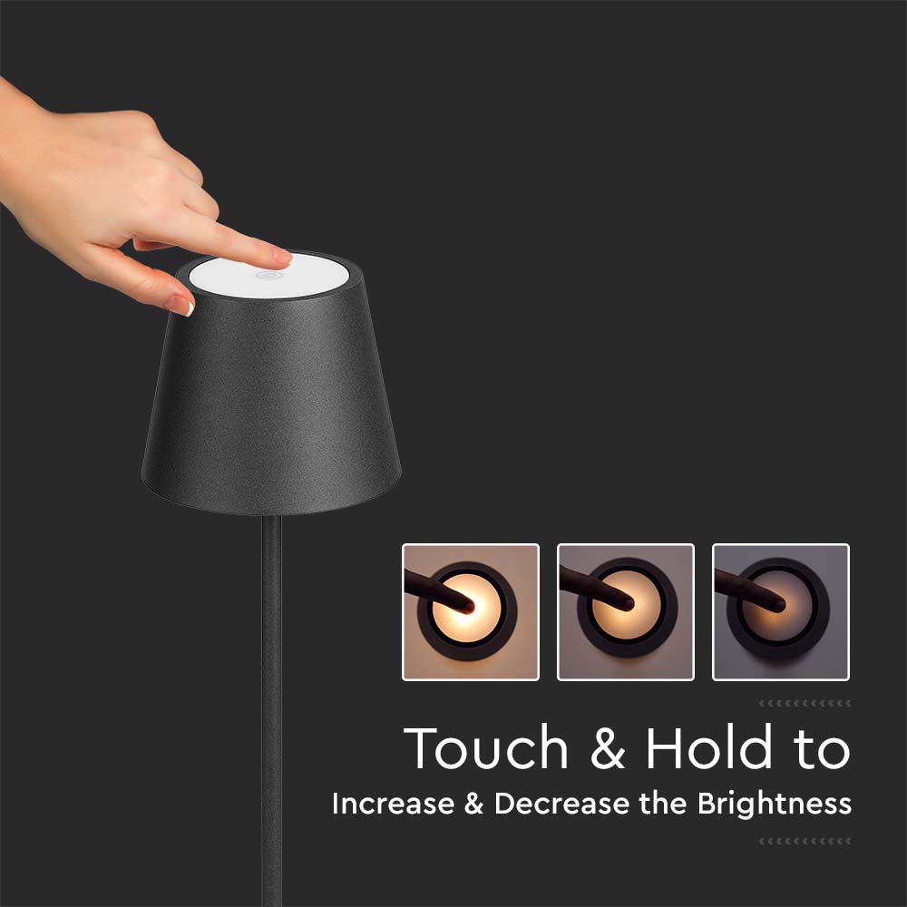 Piantana LED 4W Colore Nero in Alluminio con Touch Dimenabile Altezza regolabile 3in1 img 3