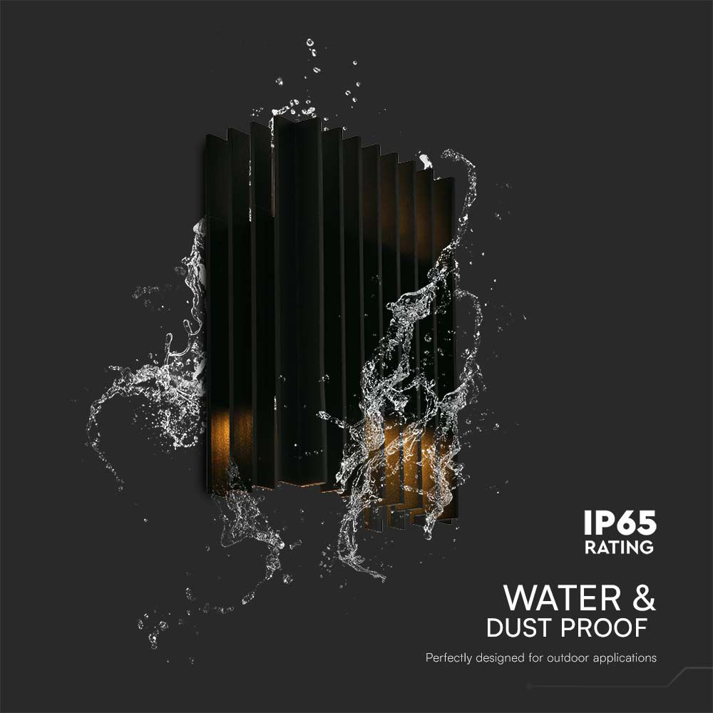 2*6W LED Outdoor Wall Light (W141*D65*H200mm) 3000K Black Body IP65 img 2