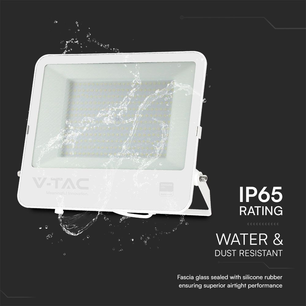 200W LED Floodlight SMD SAMSUNG CHIP 1m White Black Body White Frosted Glass 6400K img 3