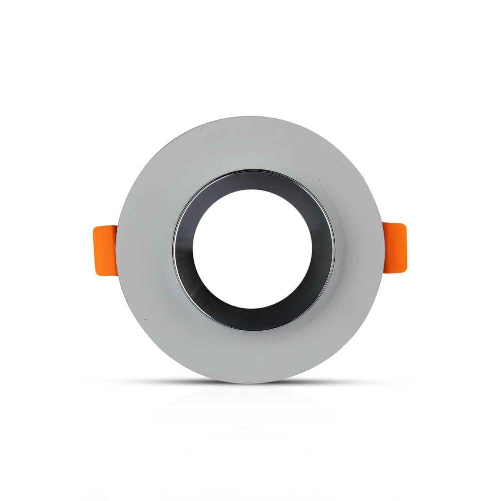 GU10 Fitting Gypsum Metal Grey Recessed Light Chrome Rotonda img 1