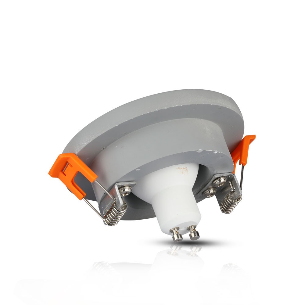 GU10 Fitting Gypsum Metal Grey Recessed Light Chrome Rotonda img 2