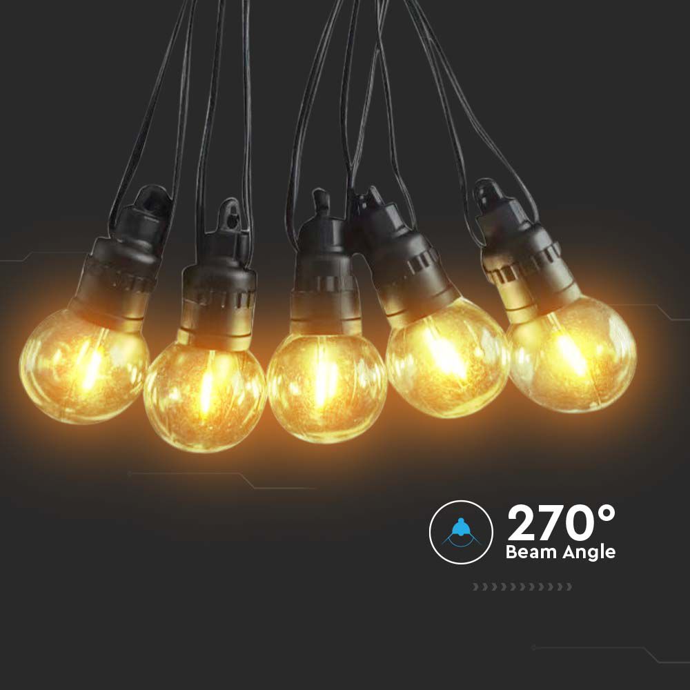 Catenaria 12m con 10 Lampadine LED 0.5W con Pannello Solare e Telecomando img 2