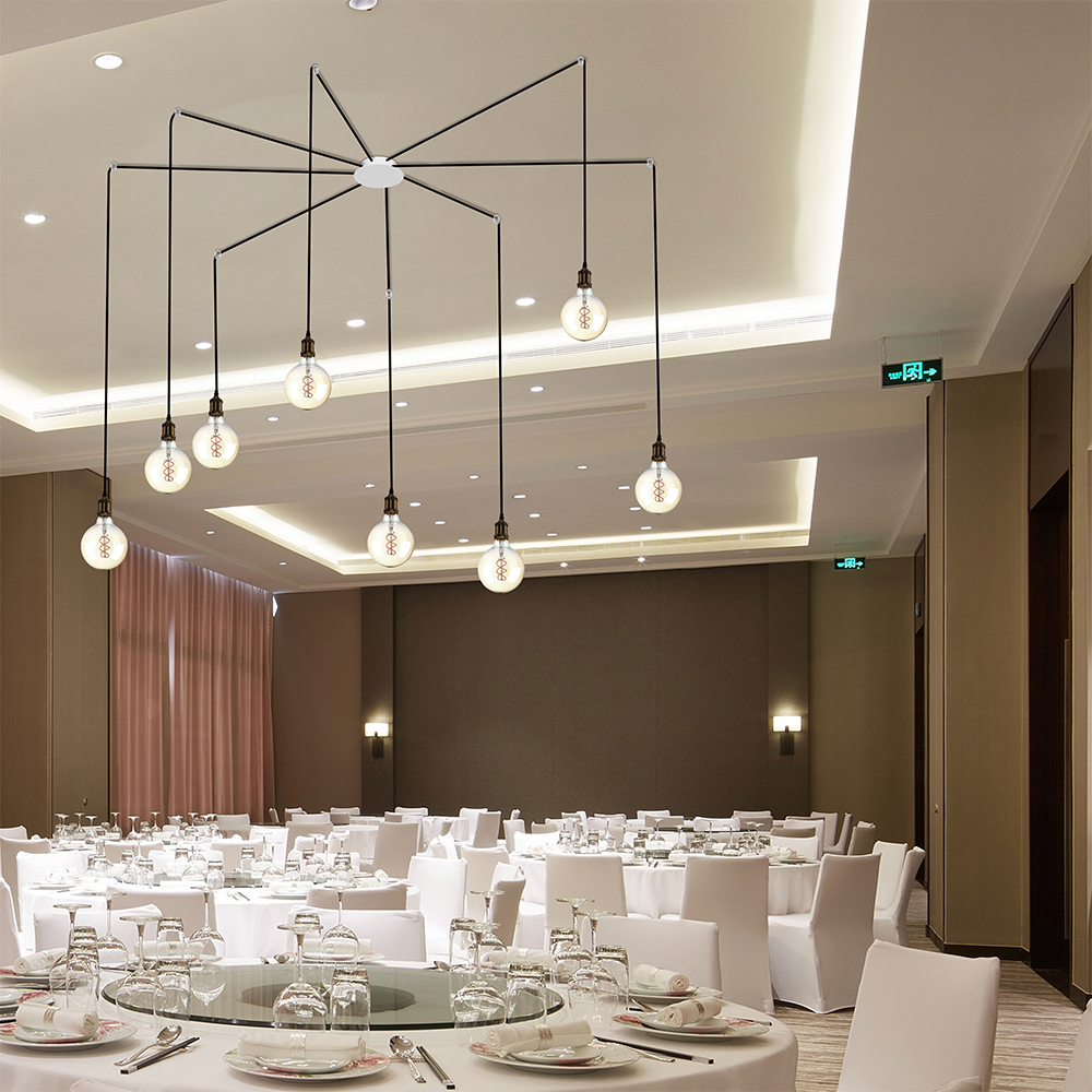 Rosone Magnetico per Lampadario d:150*h:35mm con 8 Fori laterali Colore Bianco Opaco