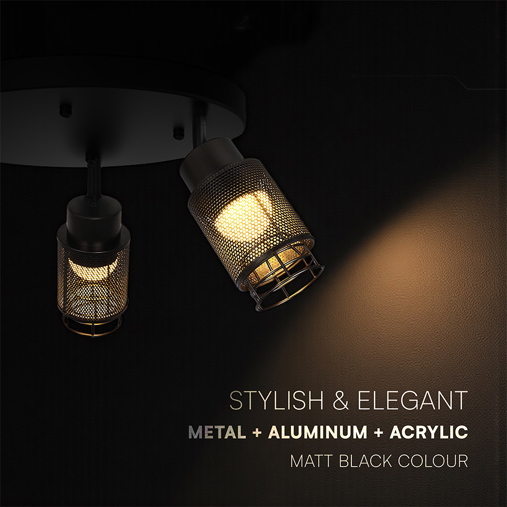 3X6W LED Decorative Ceiling Lamp (D300*H30mm) 3000K Matt Black Body img 1