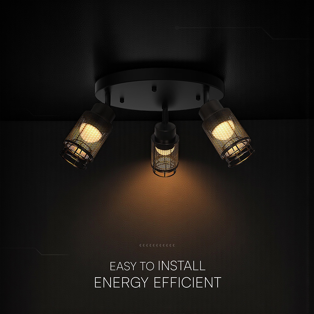 3X6W LED Decorative Ceiling Lamp (D300*H30mm) 3000K Matt Black Body