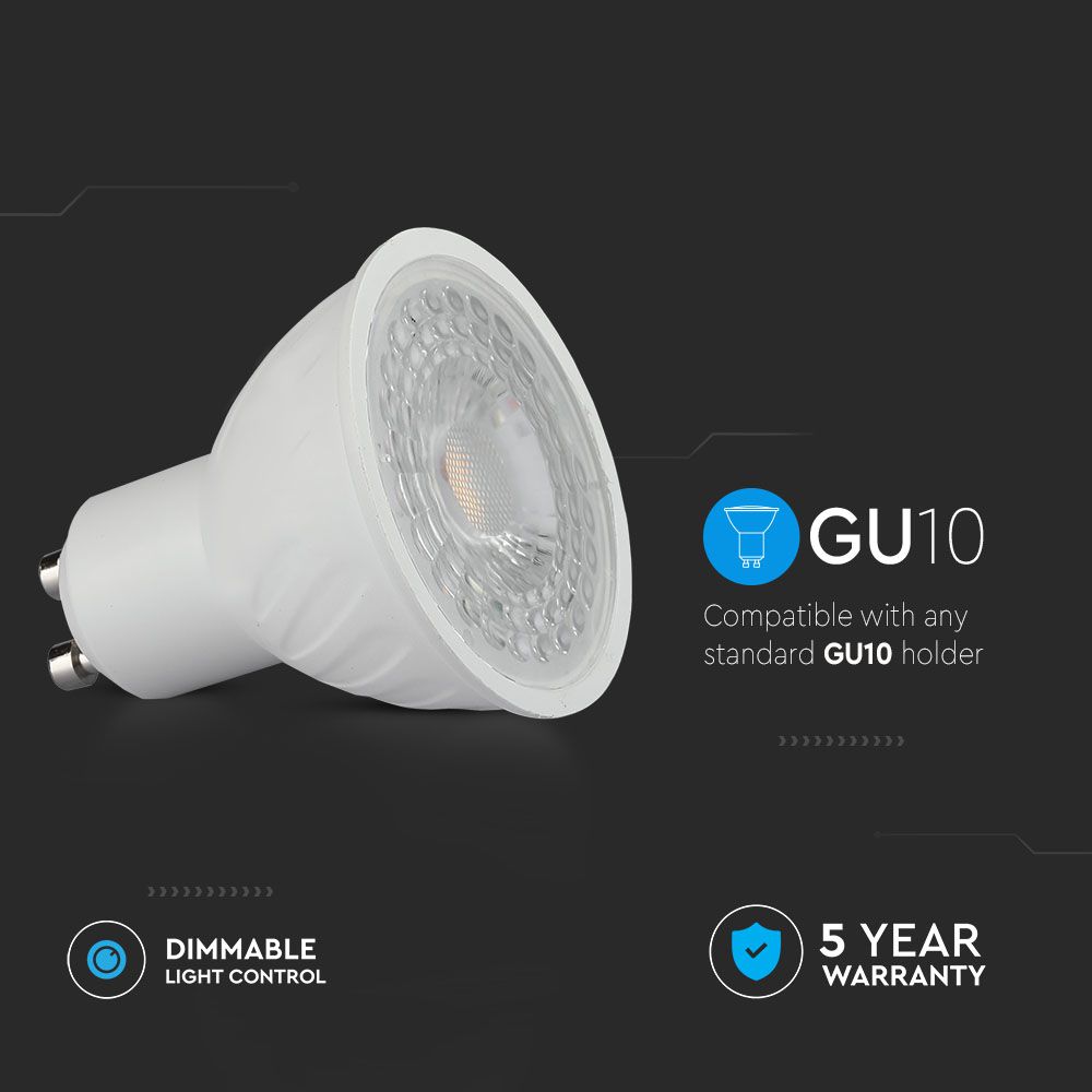 LED Spotlight SAMSUNG CHIP - GU10 6W Ripple Plastic 38 Dimmable 4000K img 1