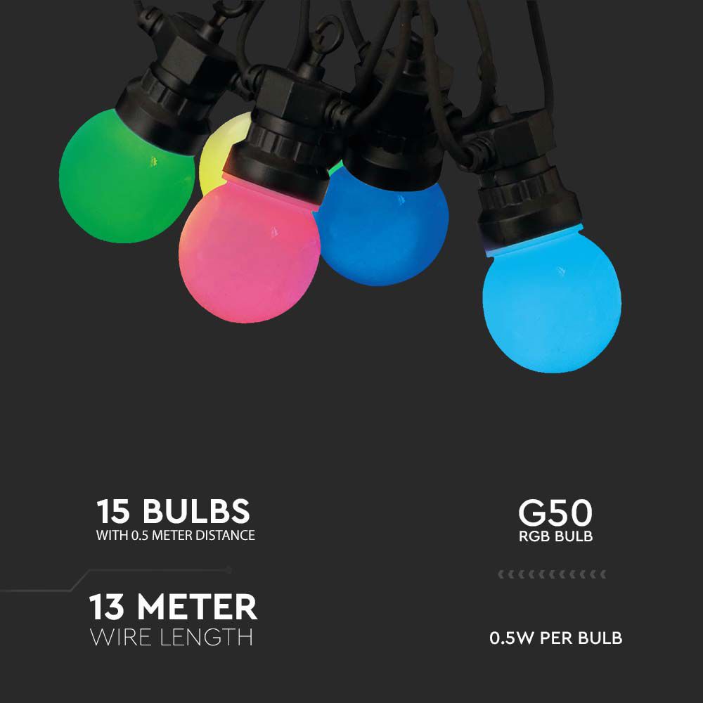 0.5W LED String Light EU Plug RGB