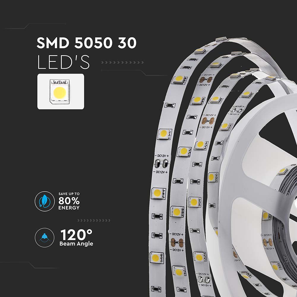 LED Strip SMD5050 - 30 LEDs 6400K IP20 img 1
