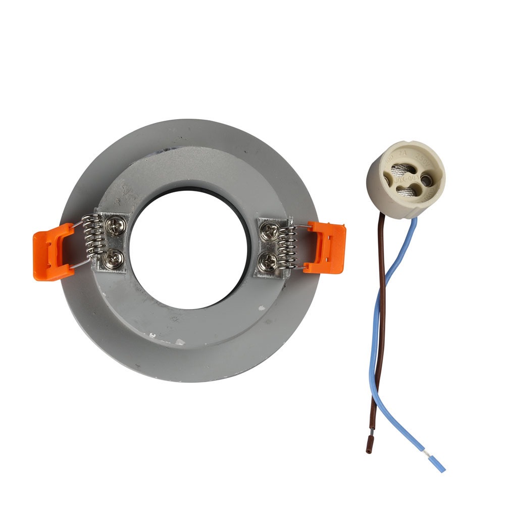 GU10 Fitting Gypsum Metal Grey Recessed Light Chrome Rotonda img 3