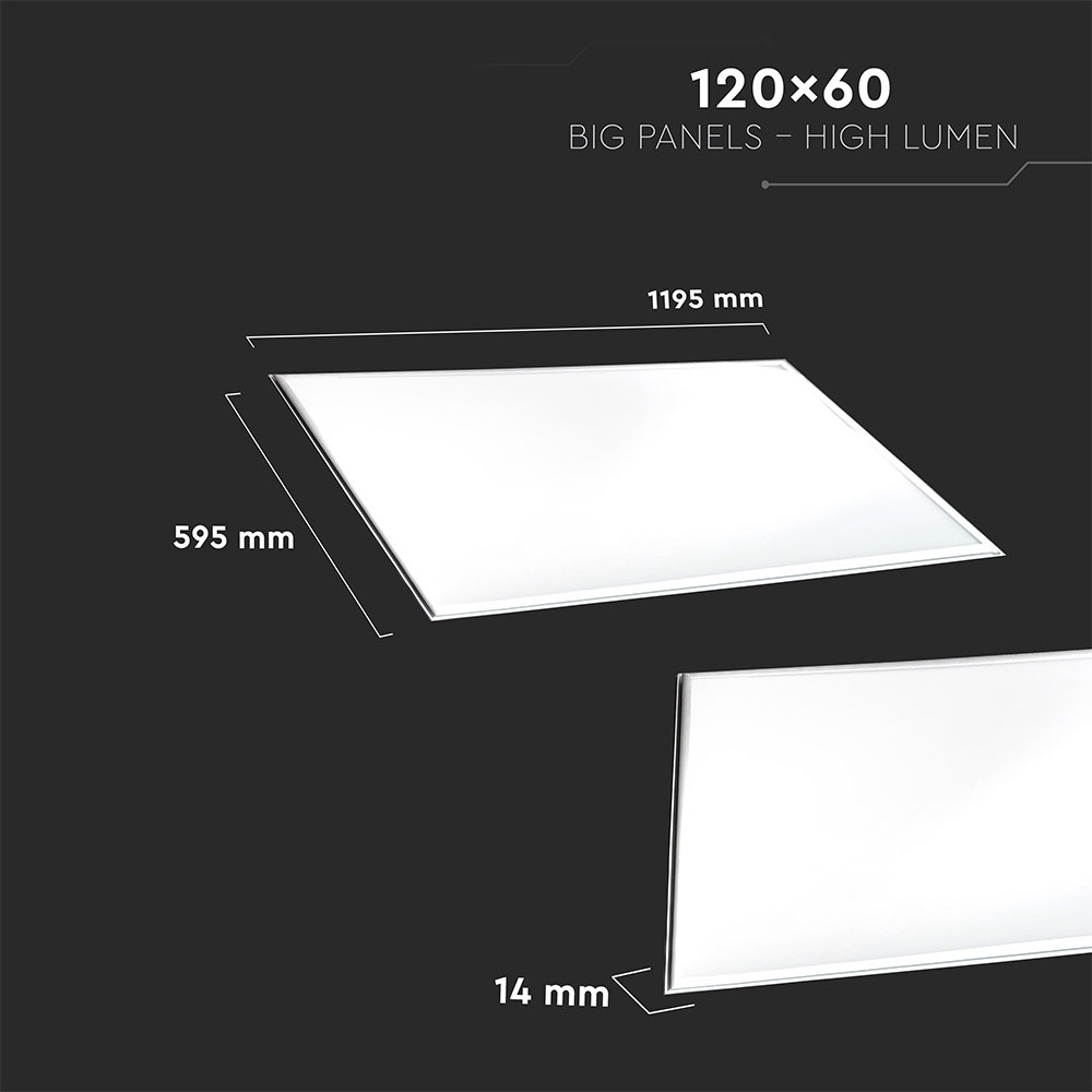 LED Panel 45W 1200x600mm A++ 120lm/W 6000K incl Driver 2pcs/SET