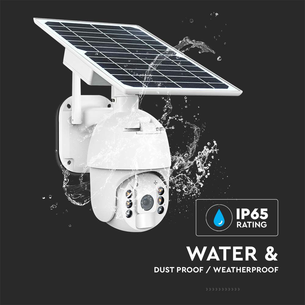 WIFI HD Smart Solar Energy PTZ Camera With Sensor White img 5