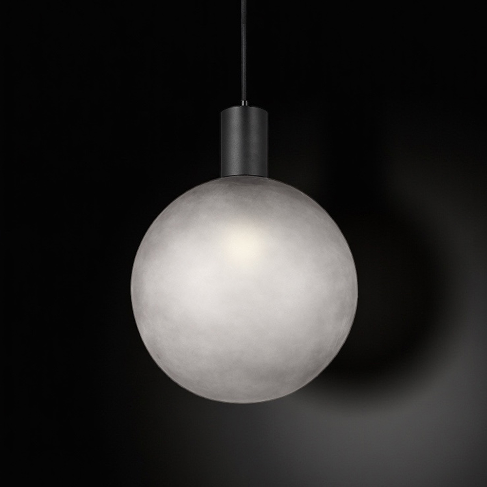 E27 Decorative Hanging Lamp (D100*H25mm) Matt Black+Smokey Grey img 1