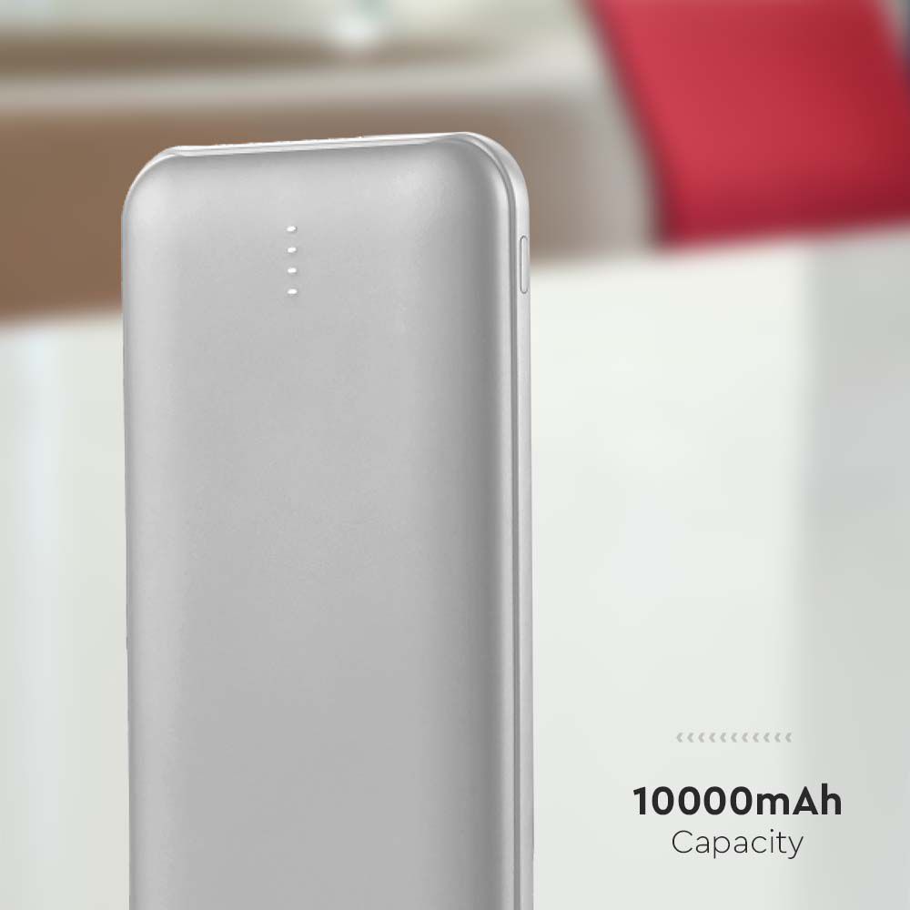 Power Bank 10.000 mAh Dual USB e Tipo C Colore Silve img 1