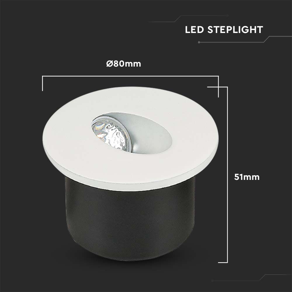 3W LED Step Round 4000K