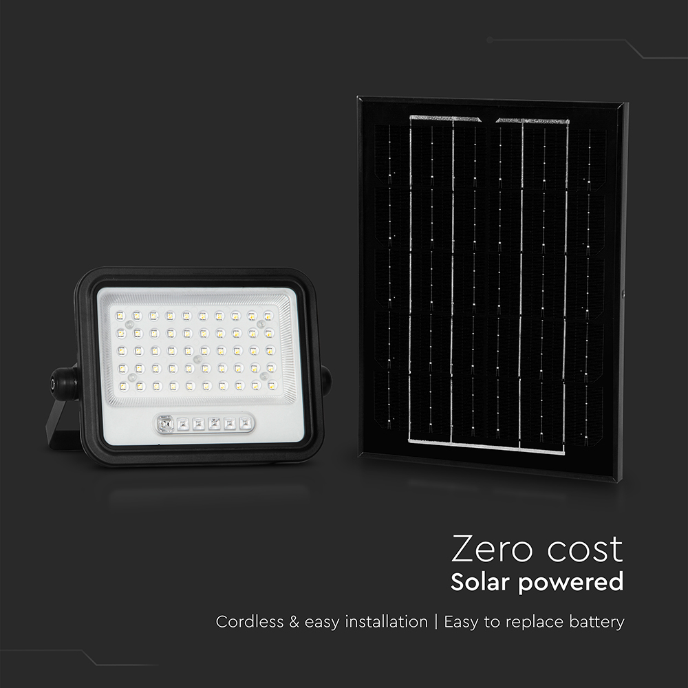 100W LED Solar Floodlight 2000K-8000K Black Body Battery Indicator img 2