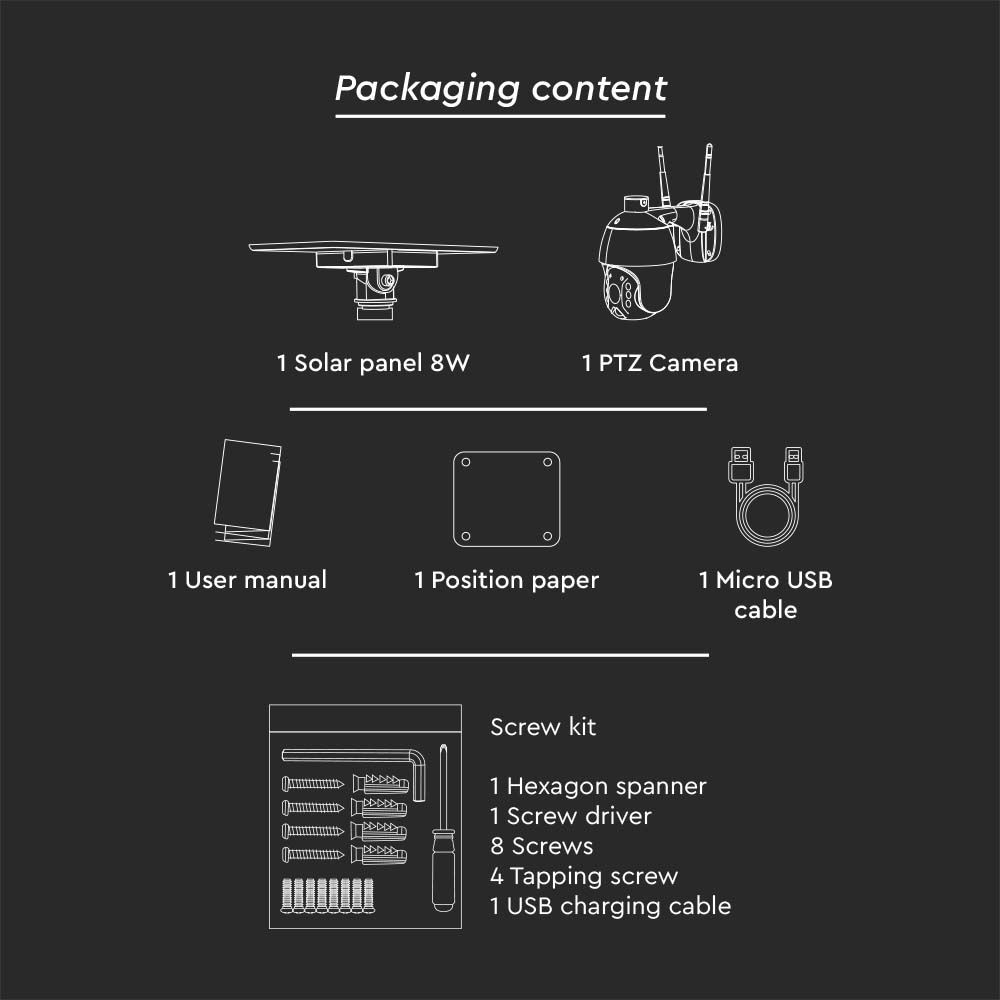 WIFI HD Smart Solar Energy PTZ Camera With Sensor White img 7