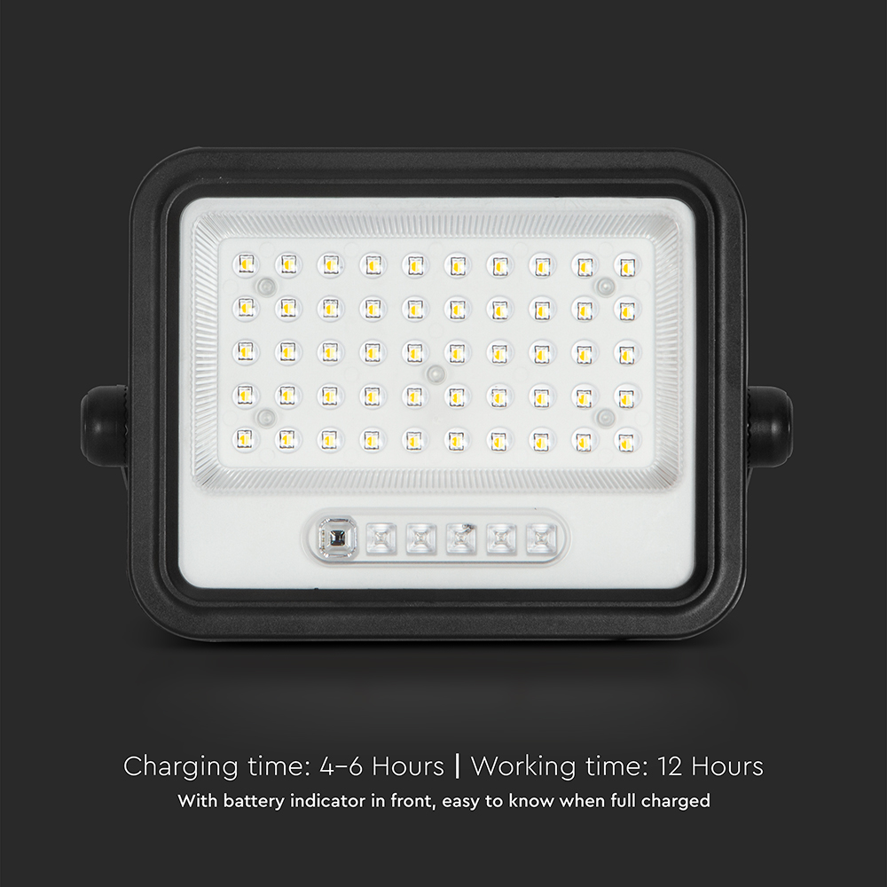 100W LED Solar Floodlight 2000K-8000K Black Body Battery Indicator img 5
